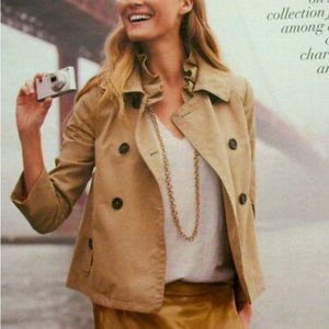 J. Crew ruffle cropped trench - size 0